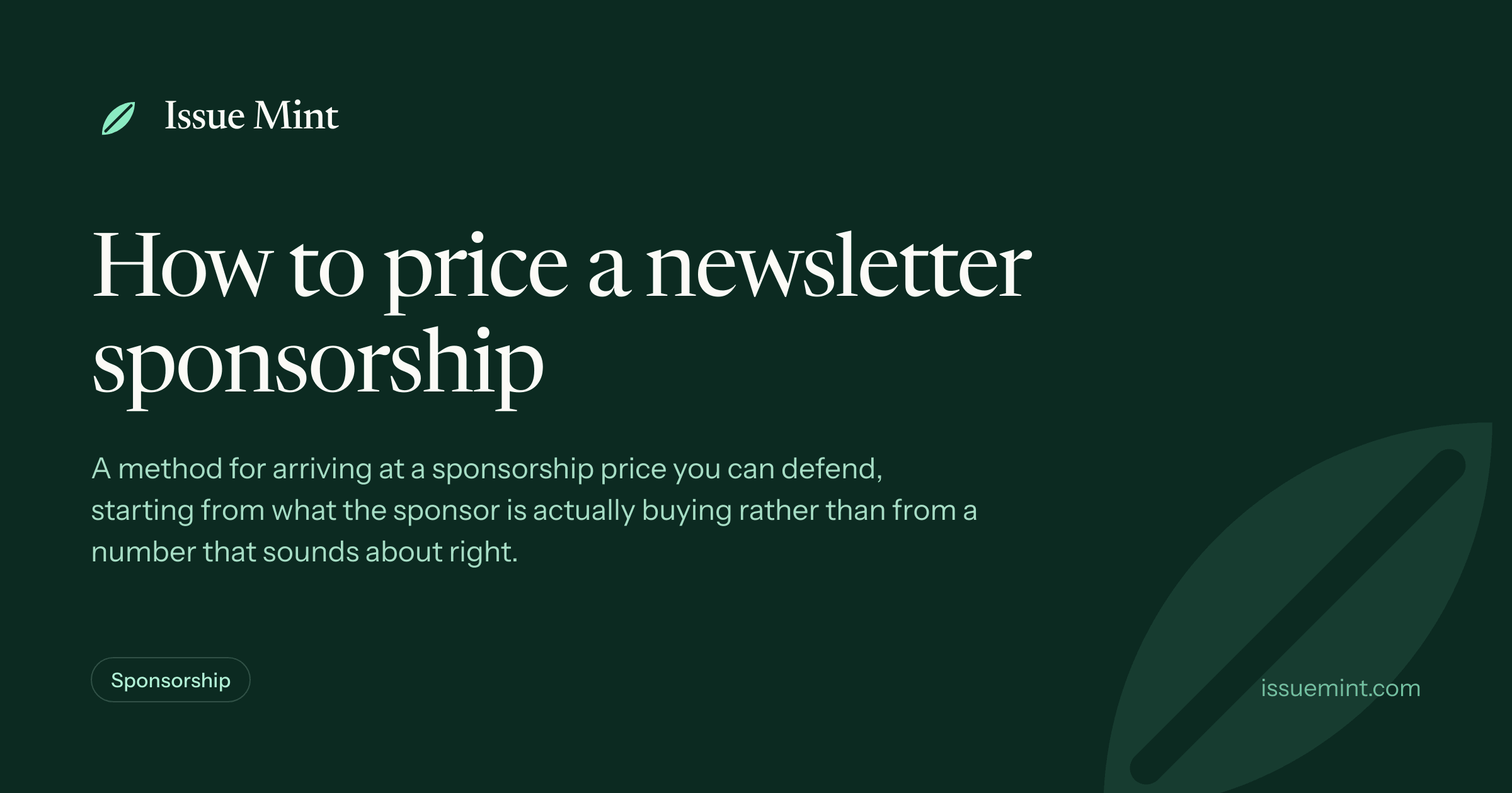 How to price a newsletter sponsorship